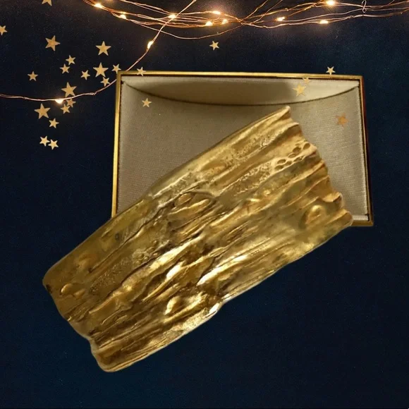 Delphine Nardin Gold Hair Barrette Wearable Art Made in France Gold Barrette - Etsy main image 2